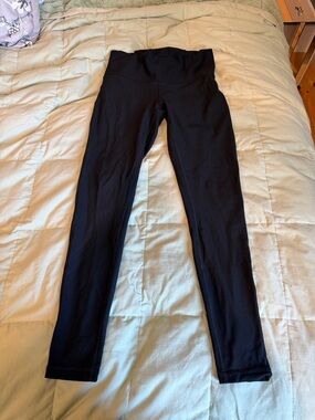 lululemon athletica Black High-Rise Leggings with Mesh-detailing